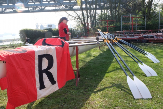 Vorbereitung zur Bootstaufe des 'Wellenbrechers'